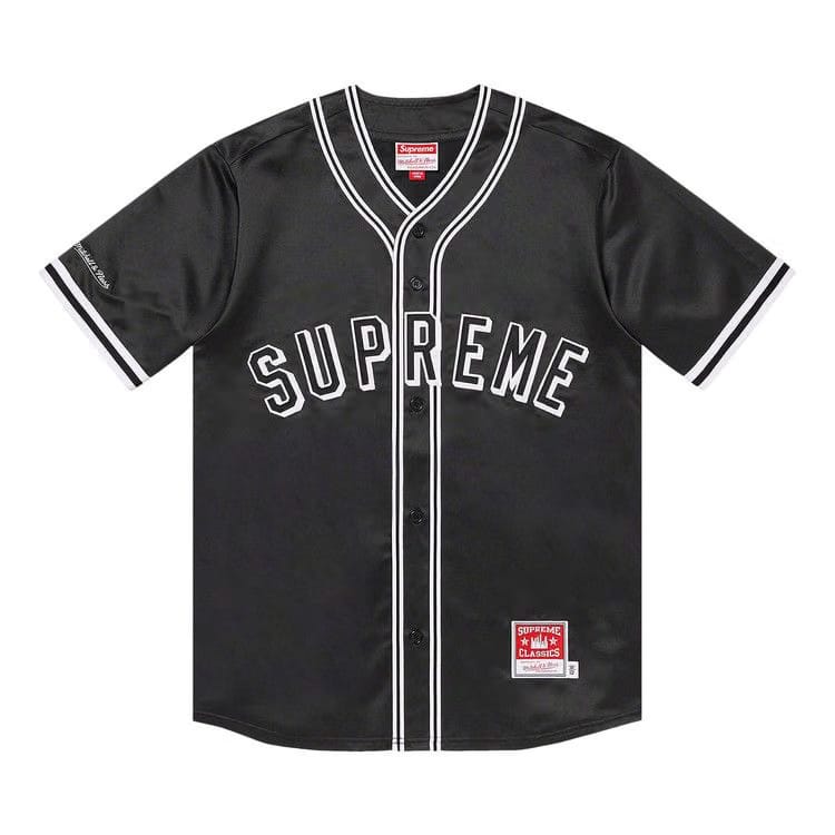 Supreme x Mitchell & Ness Stadium Satin Varsity Jacket Black
