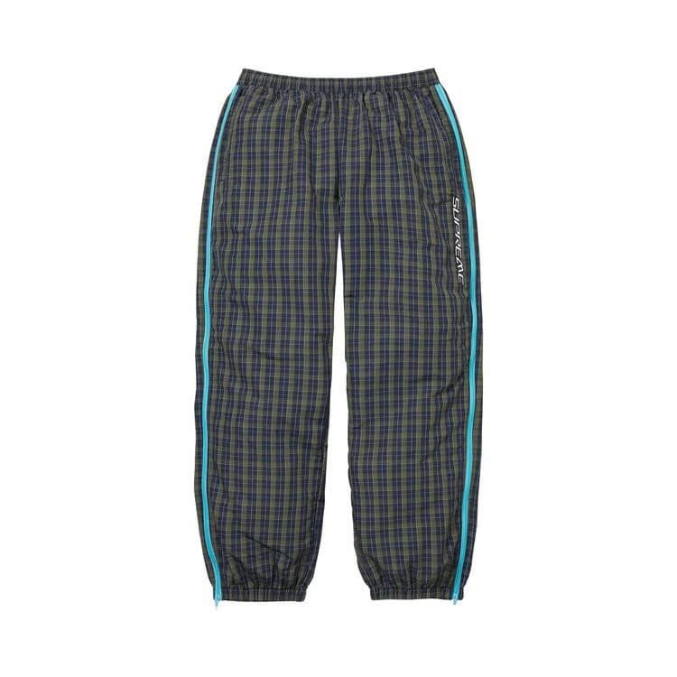 Supreme Plaid Warm Up Pant Navy