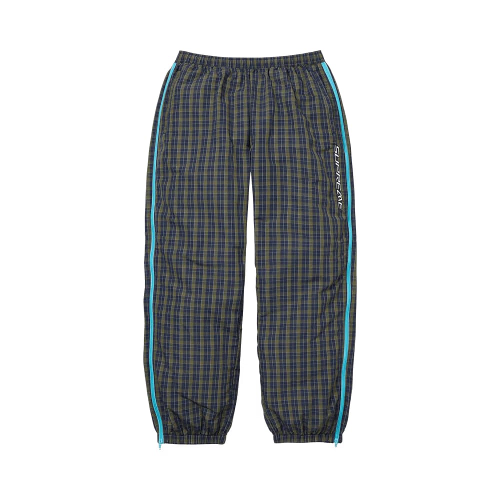 Supreme Plaid Warm Up Pant Navy
