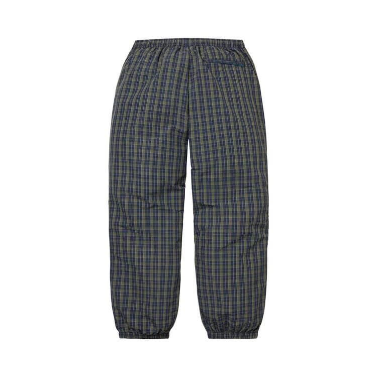 Supreme Plaid Warm Up Pant Navy