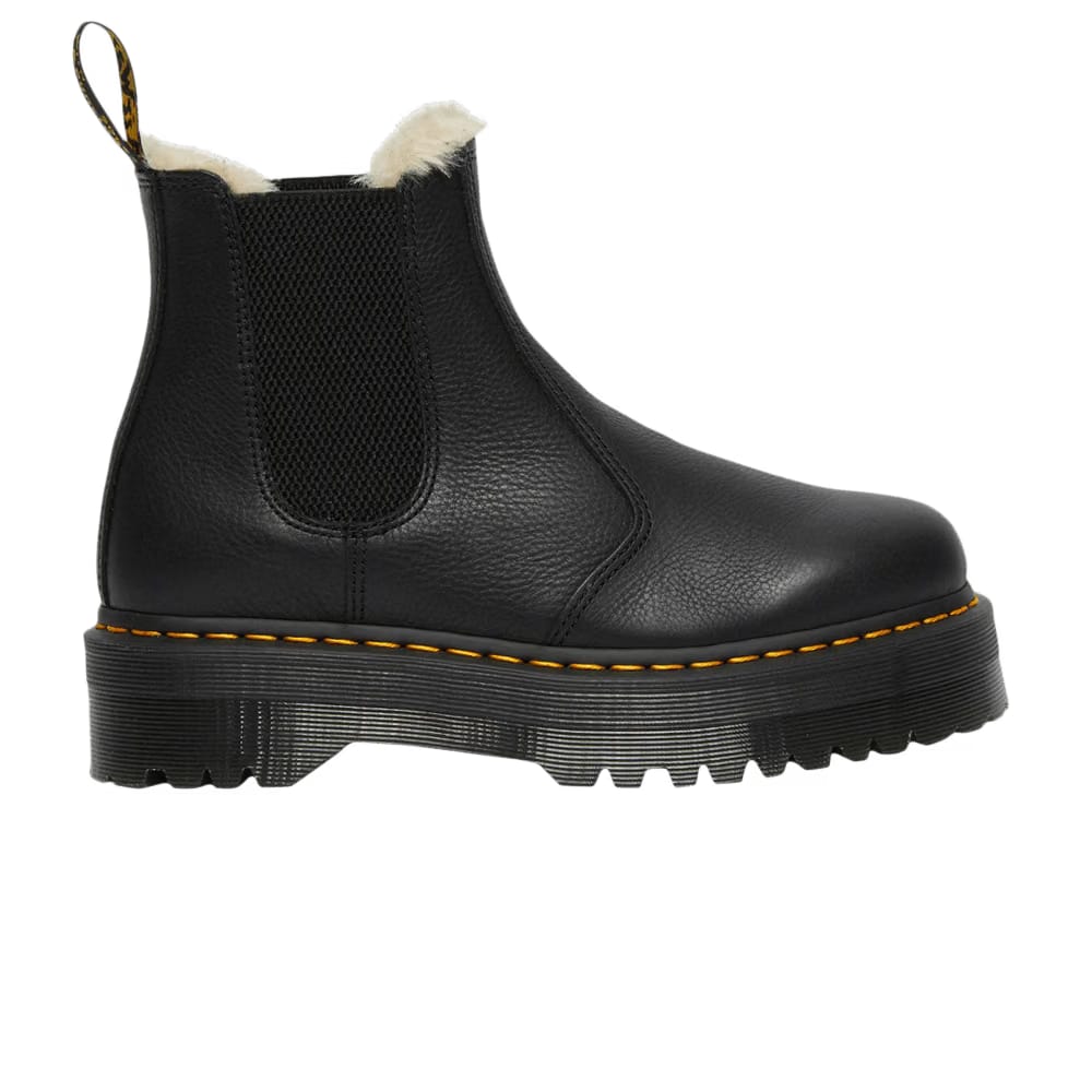 Dr. Martens 2976 Faux Fur Lined Platform Chelsea Boot Black