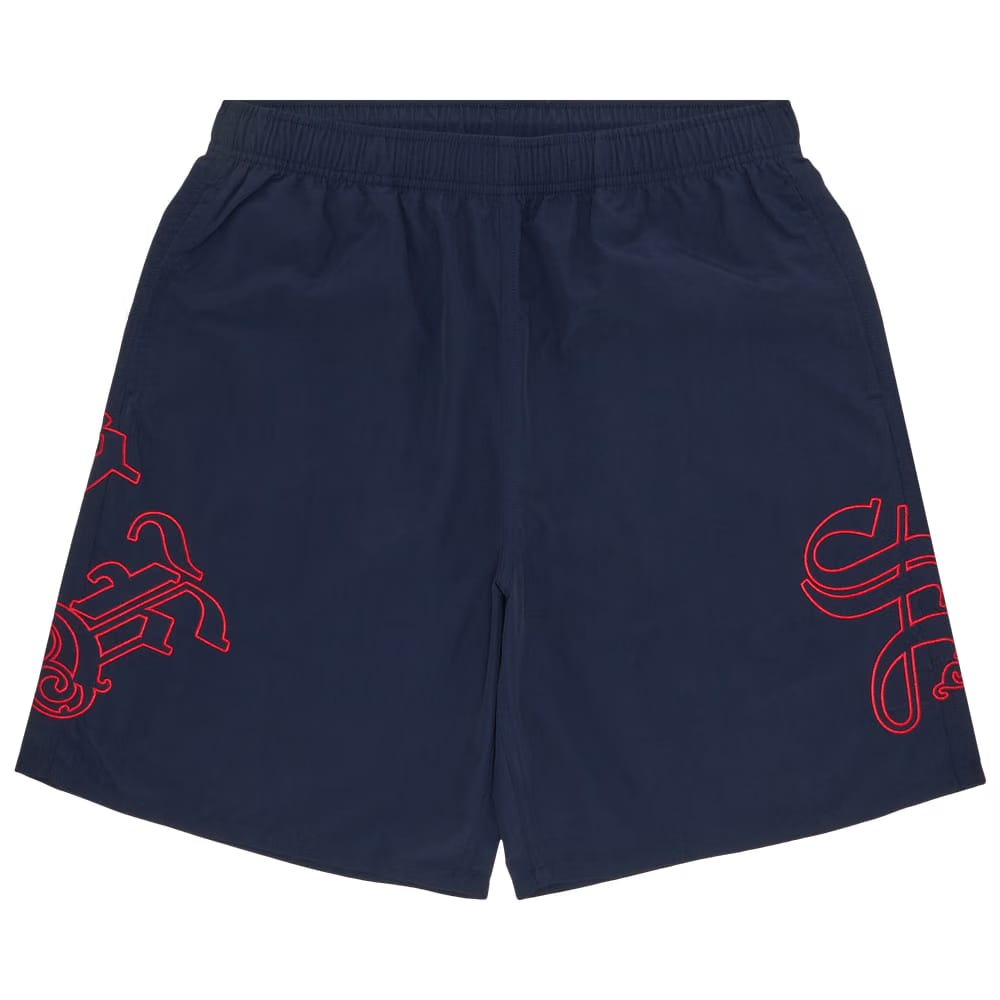 Supreme Old English Nylon Shorts Navy