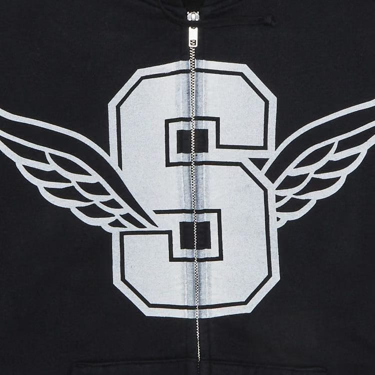 Supreme Wings Zip Up Hoodie Black