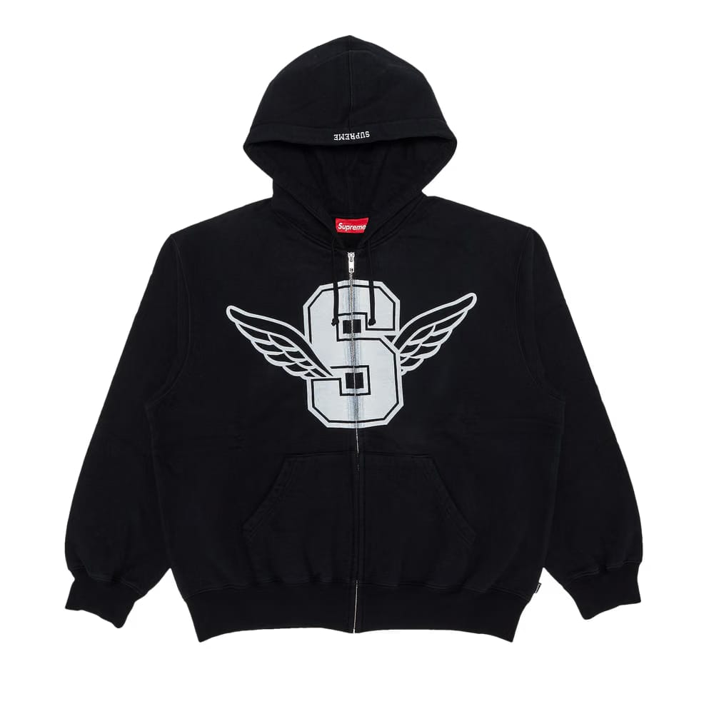 Supreme Wings Zip Up Hoodie Black