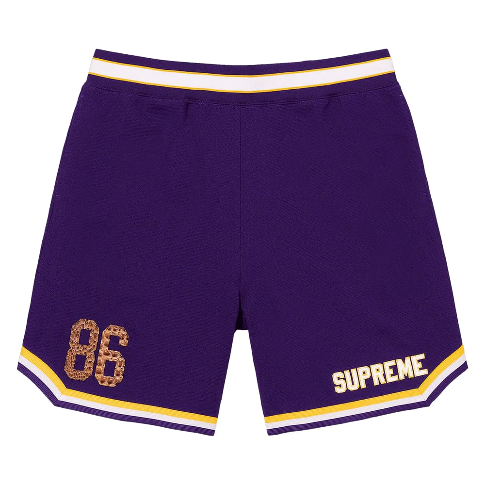 Supreme Faux Croc Basketball Shorts Purple