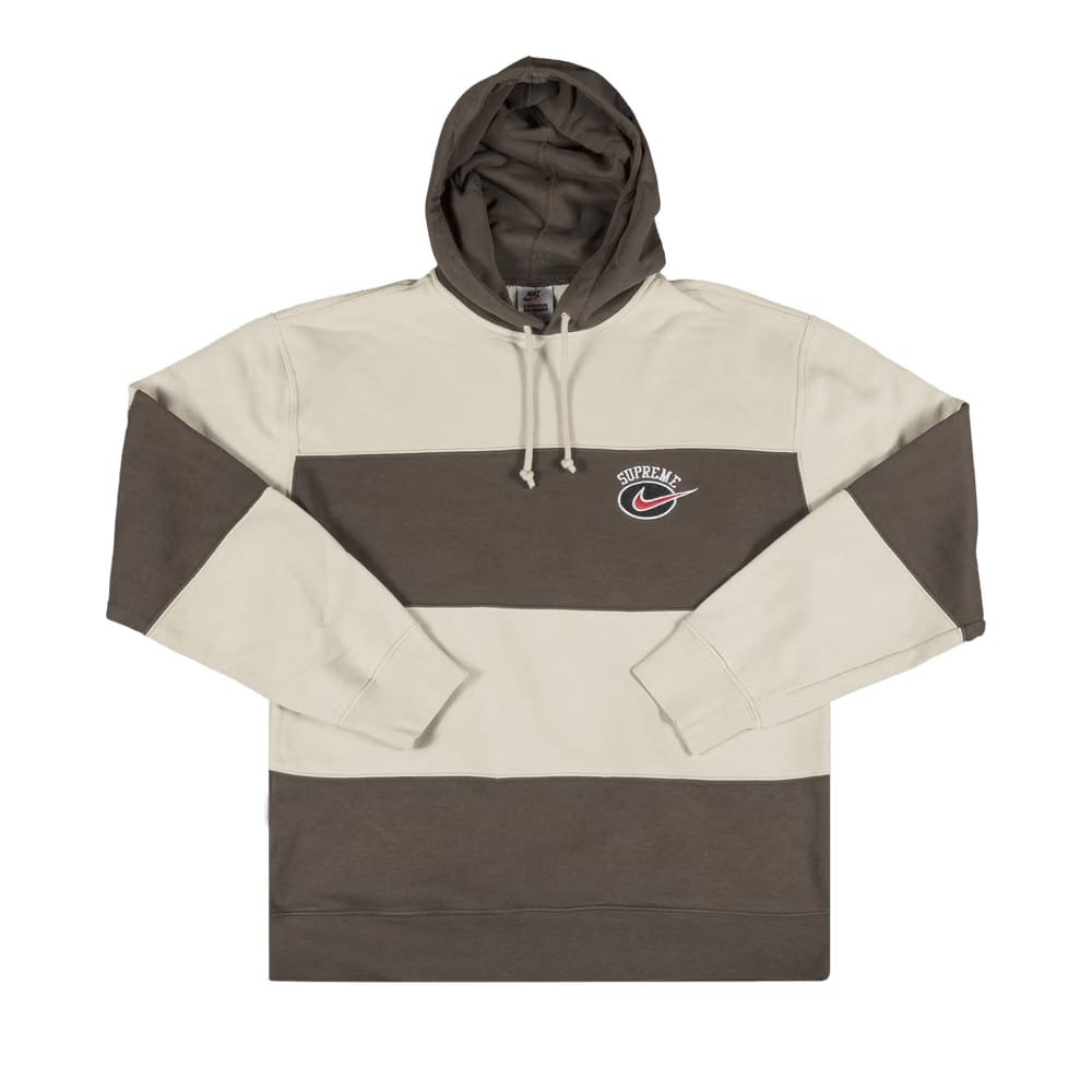 Supreme x Nike Stripe Hoodie Tan
