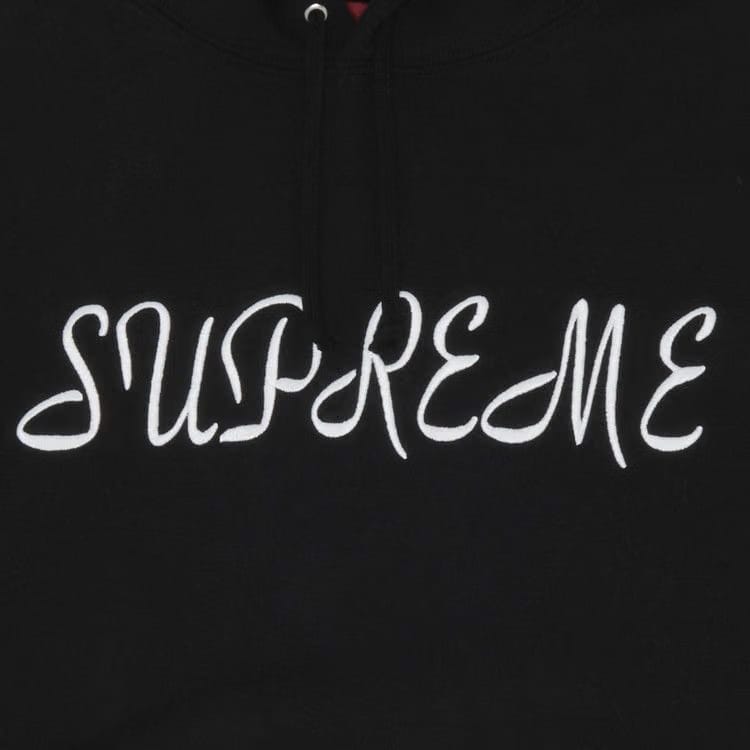 Supreme Script Hoodie Black