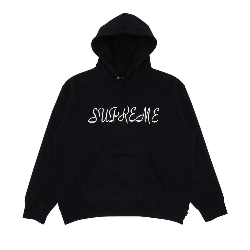 Supreme Script Hoodie Black