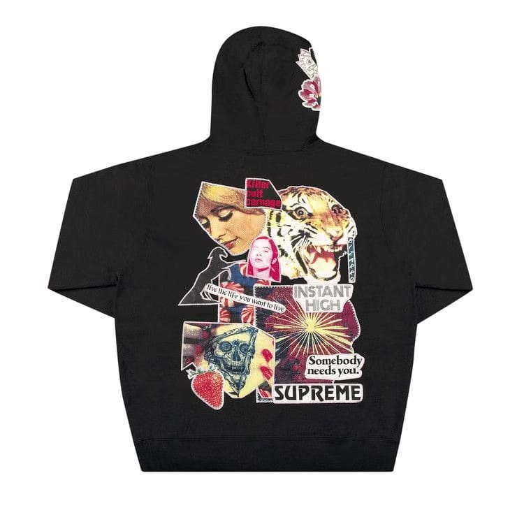 Supreme Instant High Patches Hoodie Black