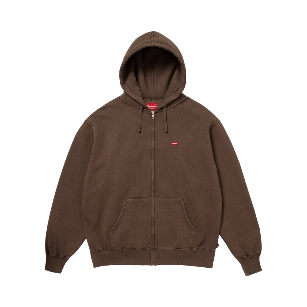 Supreme Small Box Zip Up Hoodie Dark Brown