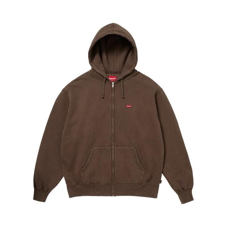 Supreme Small Box Zip Up Hoodie Dark Brown