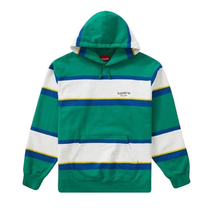 Supreme Stripe Hoodie Green