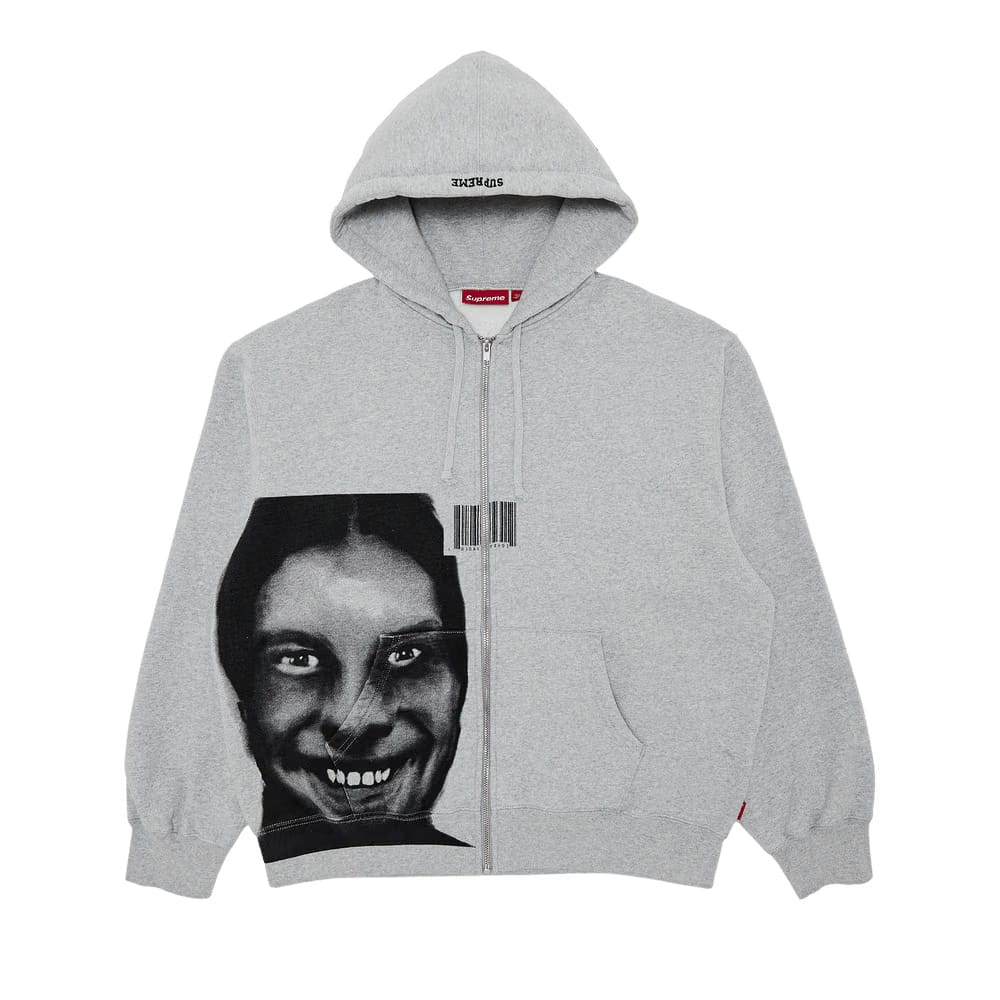 Supreme x Aphex Twin Zip Up Hoodie Heather Grey