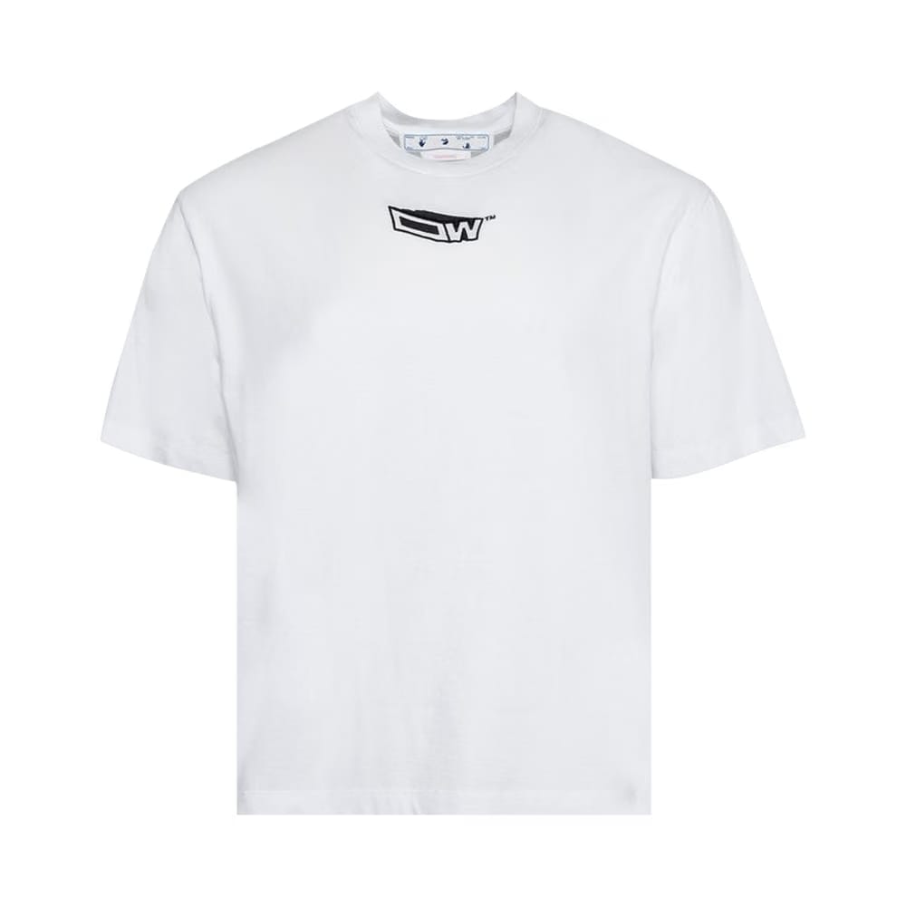 Off-White Graffiti Zine Over Skate Shorts-Sleeve T-Shirt White/Black