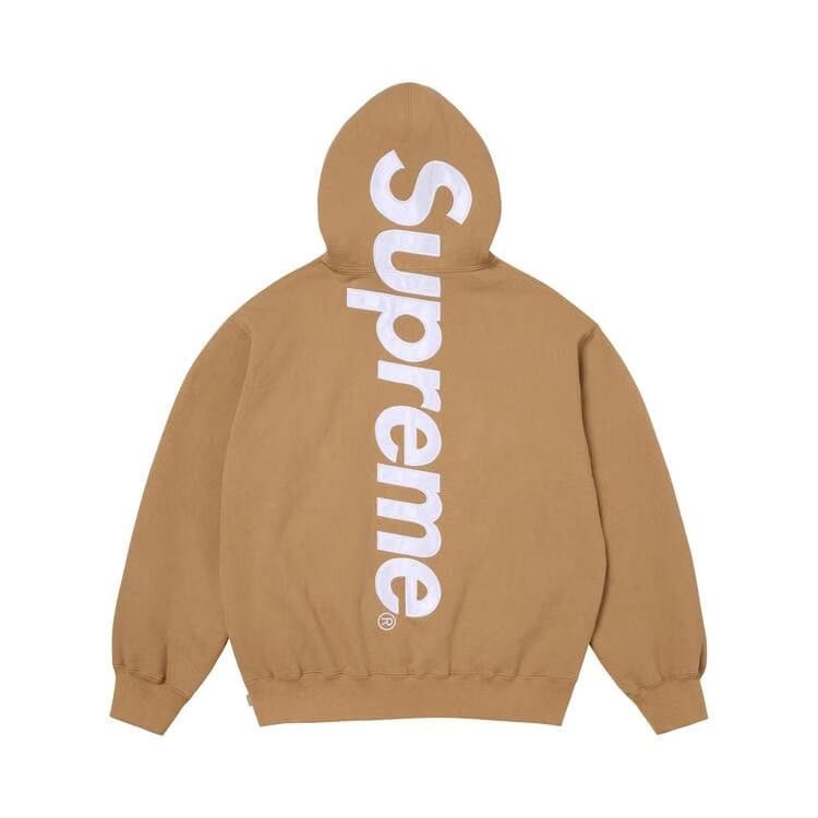 Supreme Satin Appliqué Hoodie Light Tan