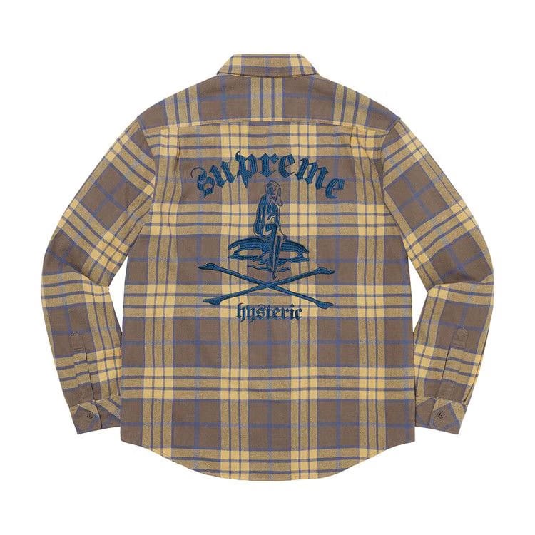 Supreme x Hysteric Glamour Plaid Flannel Shirt Brown