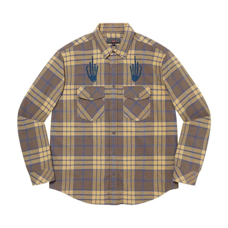 Supreme x Hysteric Glamour Plaid Flannel Shirt Brown