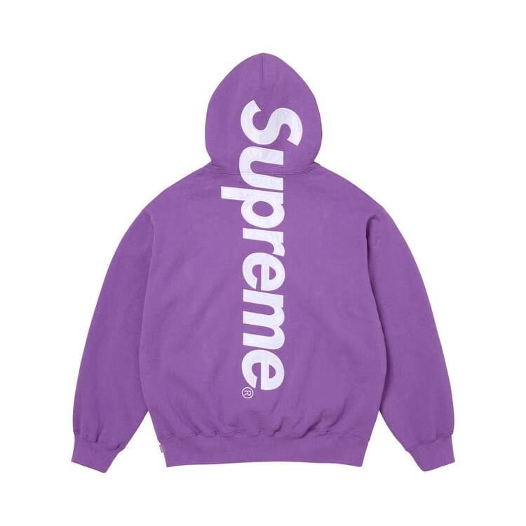 Supreme Satin Appliqué Hoodie Violet
