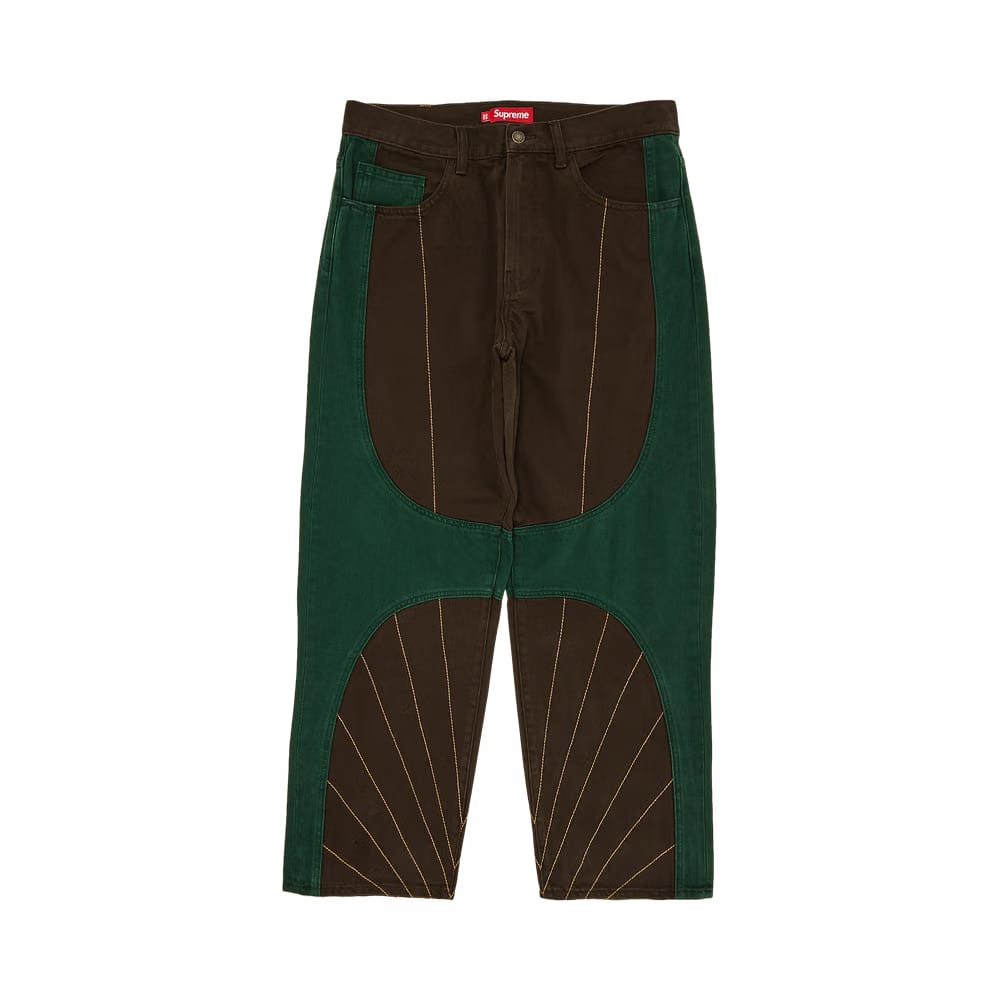 Supreme Radial Embroidered Loose Fit Jean Brown