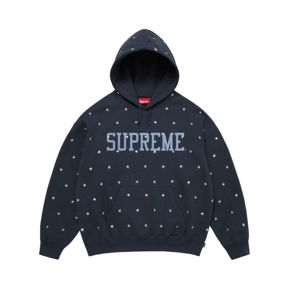 Supreme Stars Studded Hoodie Navy