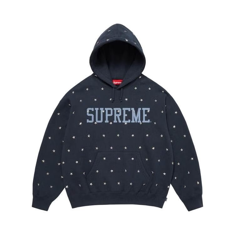 Supreme Stars Studded Hoodie Navy