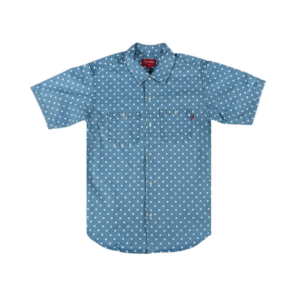 Supreme Polka Dot Denim Shirt Blue