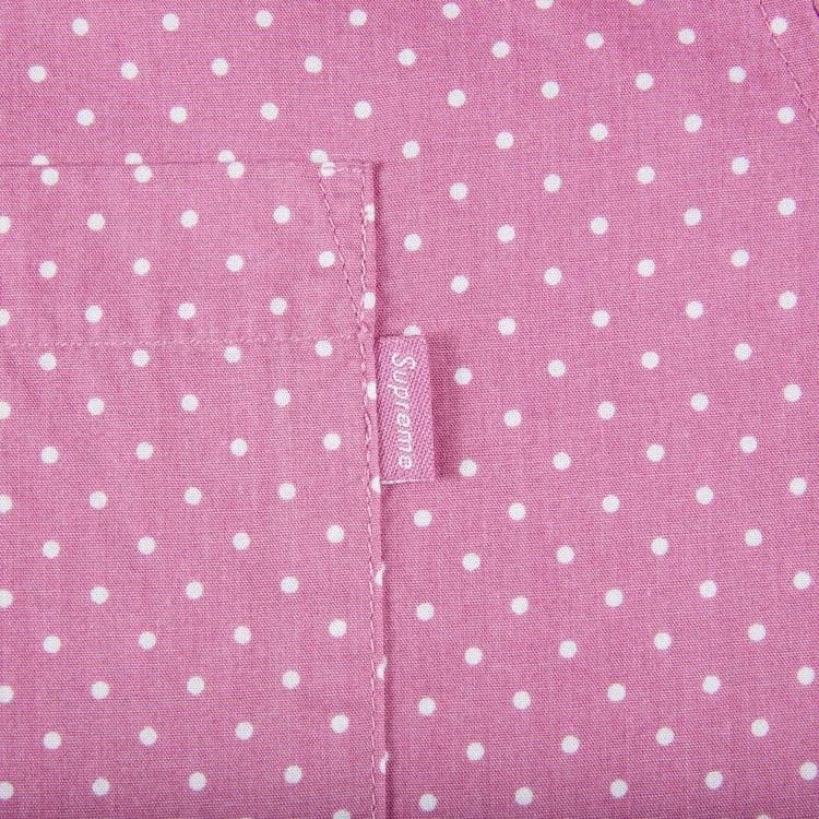 Supreme Polka Dot Shorts-Sleeve Shirt Pink