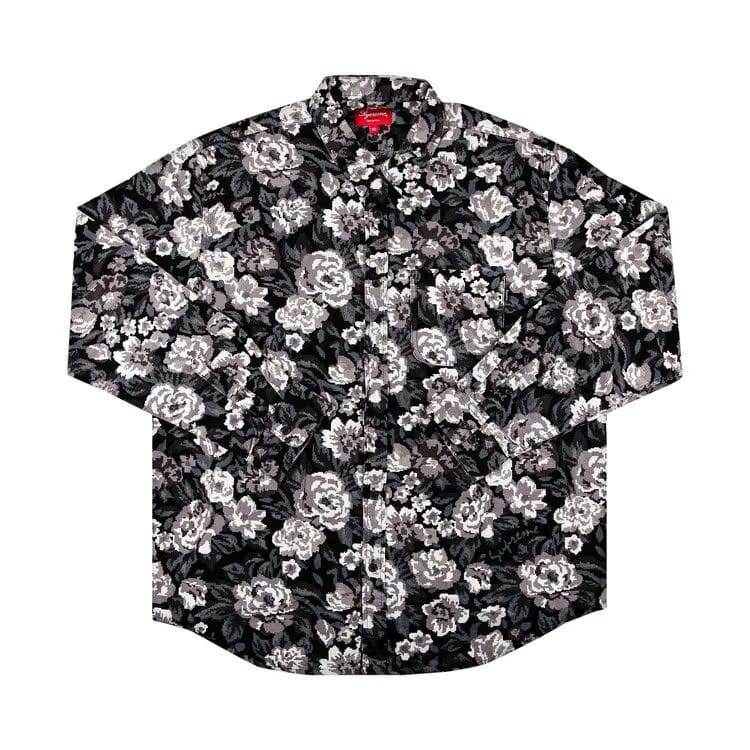 Supreme Digi Floral Corduroy Shirt Black