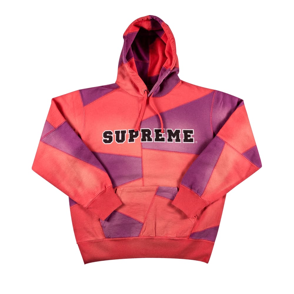 Supreme Patchwork Hoodie Bright Coral