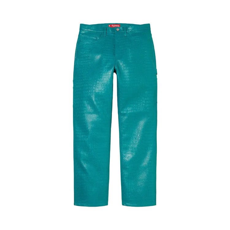 Supreme Faux Croc Painter Pant Teal