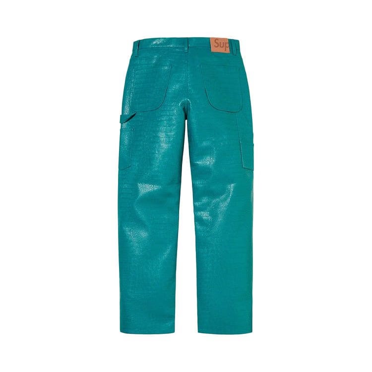 Supreme Faux Croc Painter Pant Teal