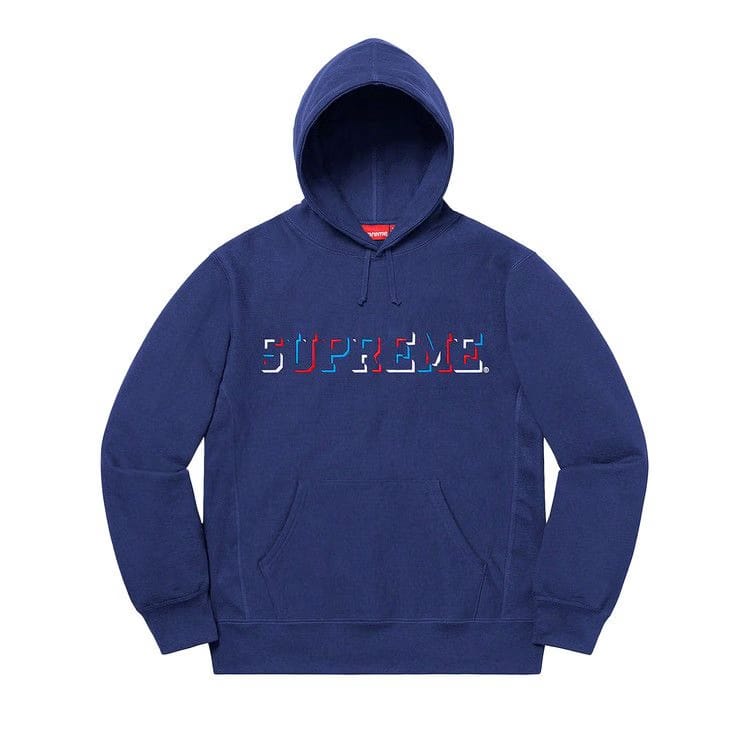 Supreme Drop Shadow Hoodie Washed Navy