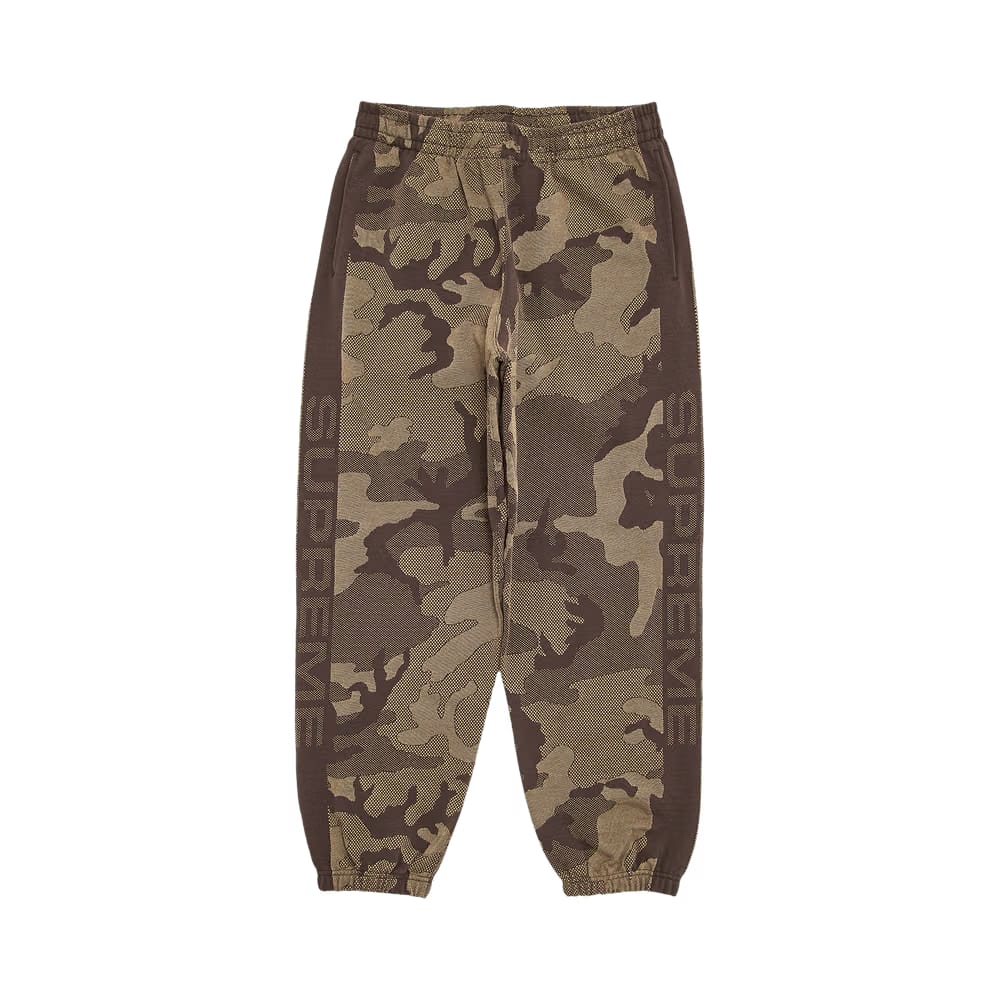 Supreme Jacquard Stripe Sweatpant Brown Camo