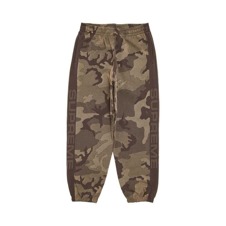 Supreme Jacquard Stripe Sweatpant Brown Camo
