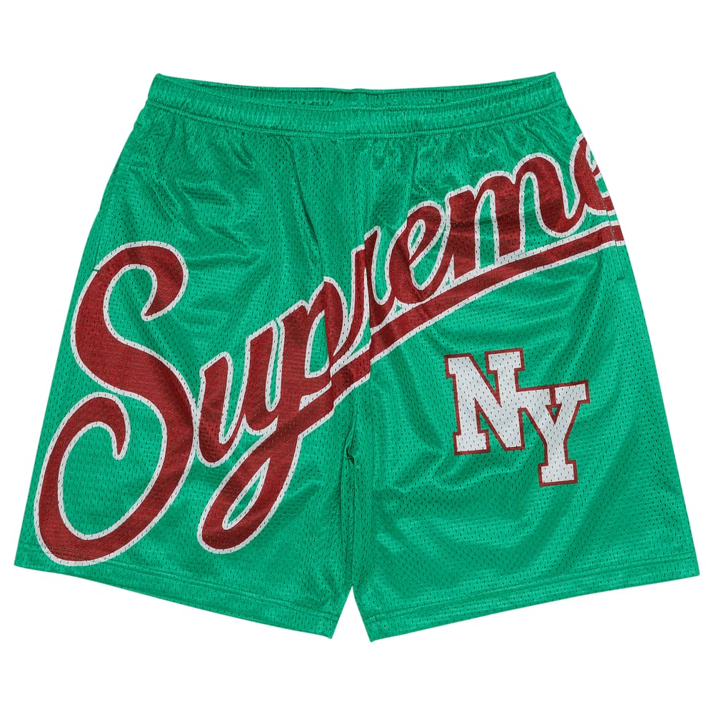 Supreme Big Script Mesh Shorts Green
