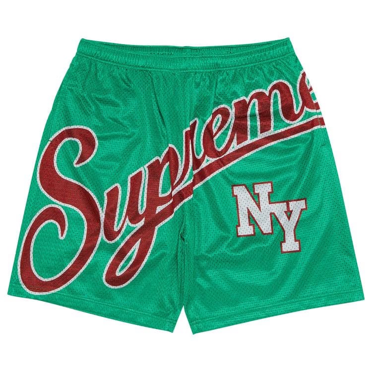 Supreme Big Script Mesh Shorts Green