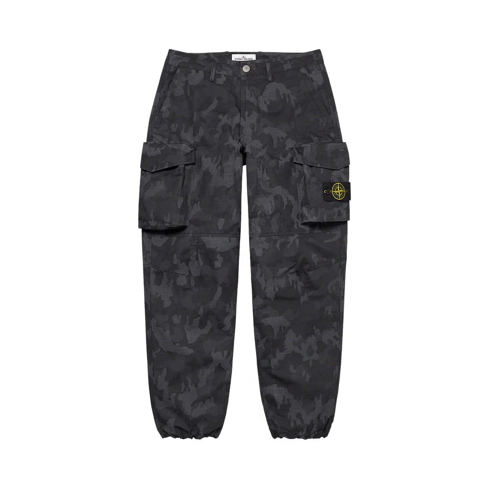 Supreme x Stone Island Reactive Ice Camo Ripstop Cargo Pant Black