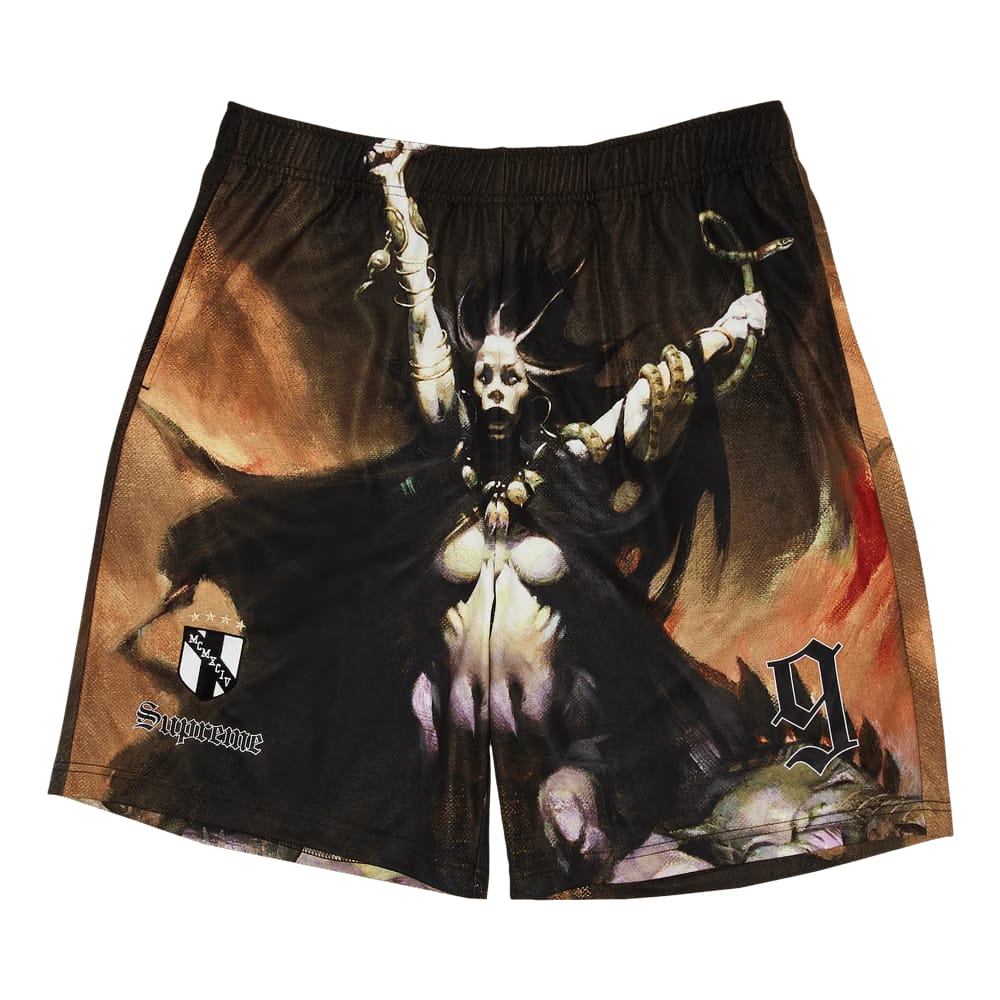 Supreme x Frank Frazetta Soccer Shorts Woman With Scythe