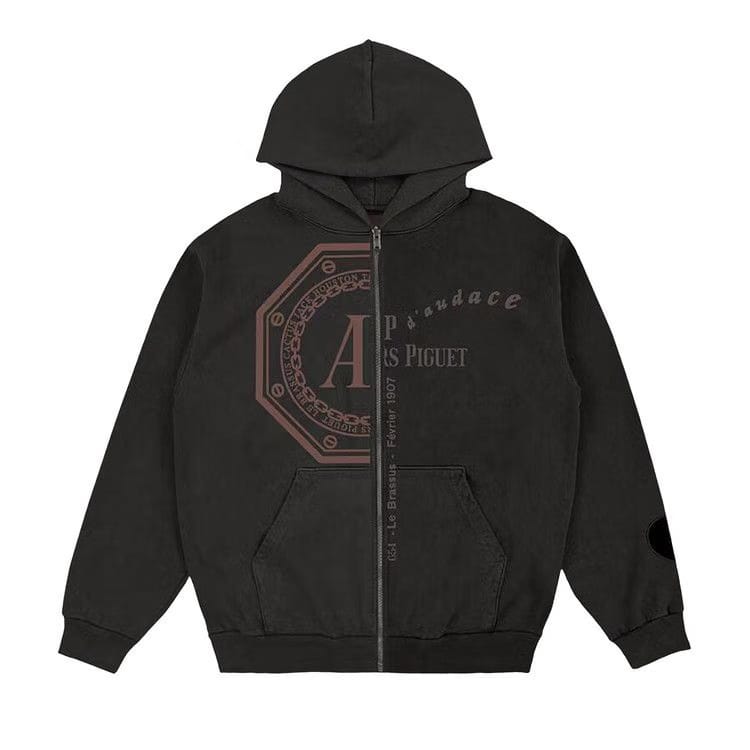 Cactus Jack by Travis Scott x Audemars Piguet Split Logo Zip-Up Hoodie Black