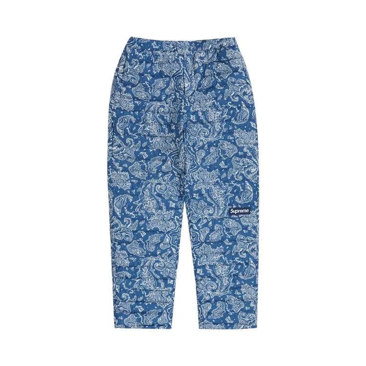 Supreme Micro Down Pant Blue Paisley