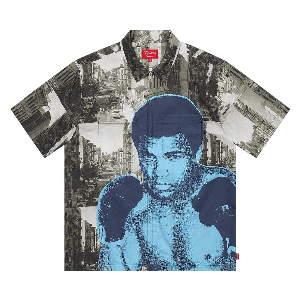 Supreme Muhammad Ali Zip Up Shorts-Sleeve Shirt Black