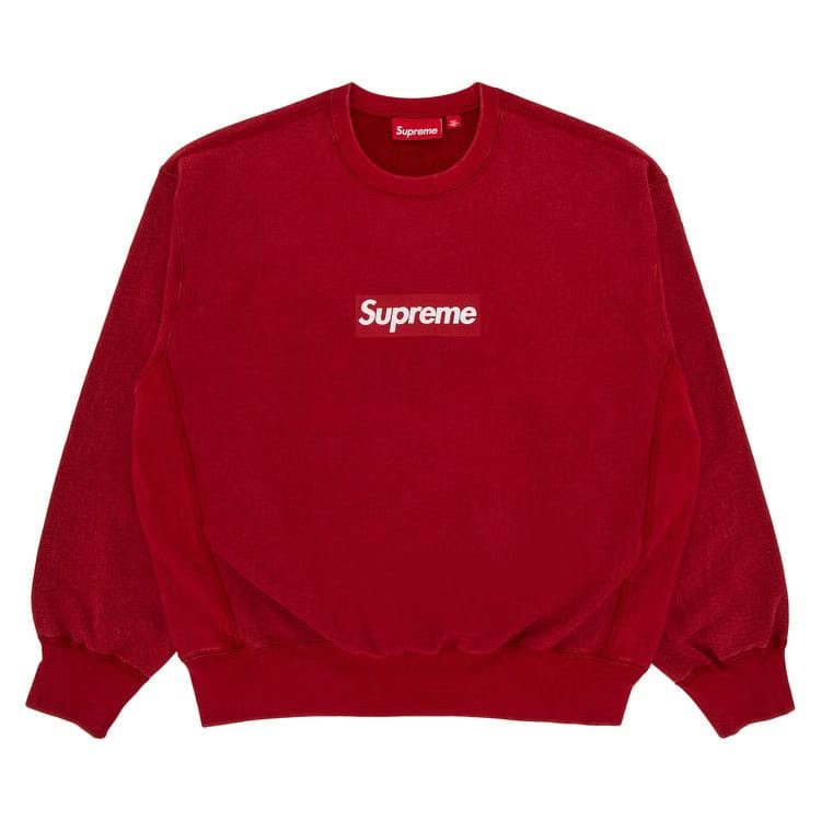 Supreme Washed Box Logo Crewneck Red