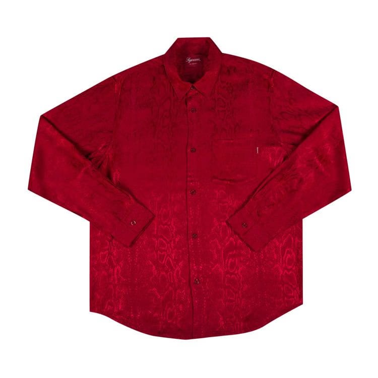 Supreme Snakeskin Jacquard Shirt Red