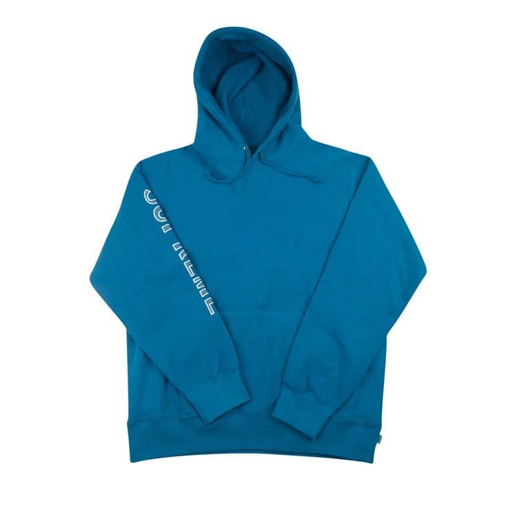Supreme Sleeve Embroidery Hoodie Dark Aqua