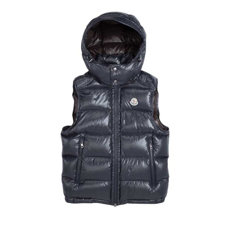 Moncler Bormes Shiny Puffer Vest Navy