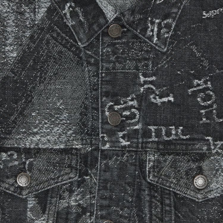 Supreme Archive Denim Jacquard Trucker Jacket Black