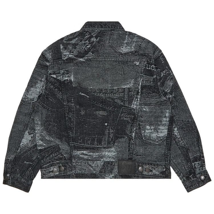 Supreme Archive Denim Jacquard Trucker Jacket Black