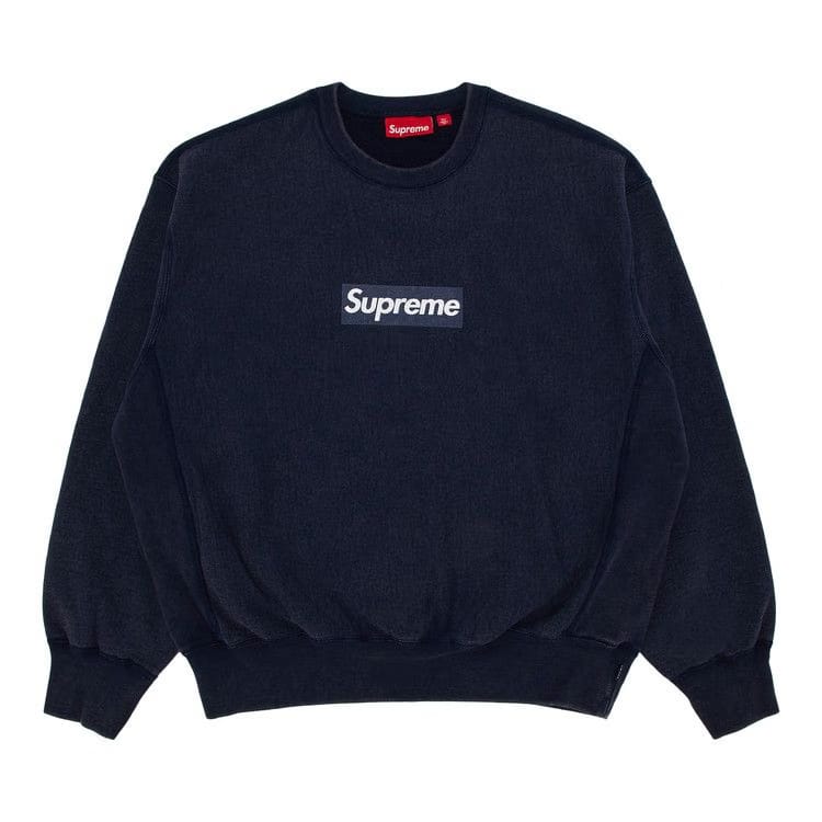 Supreme Washed Box Logo Crewneck Navy