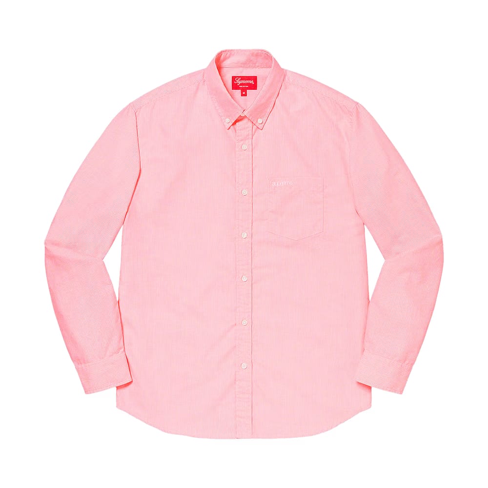Supreme Stripe Oxford Shirt Red