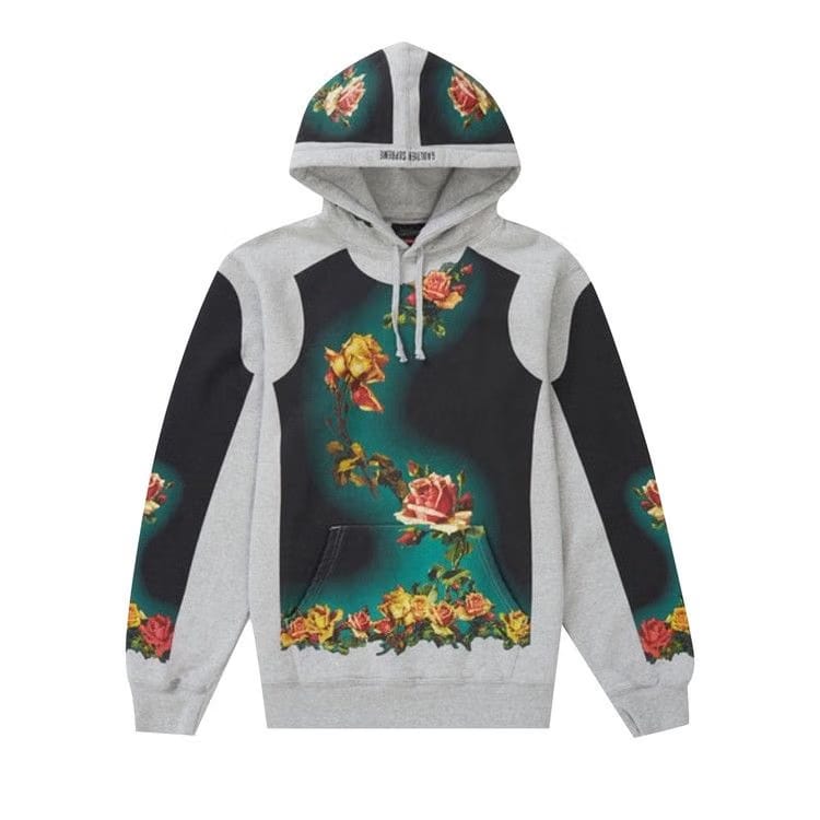 Supreme x Jean Paul Gaultier Floral Print Hoodie Heather Grey